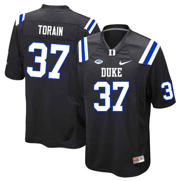 Men #37 Ken Torain Duke Blue Devils College Football Jerseys Sale-Black